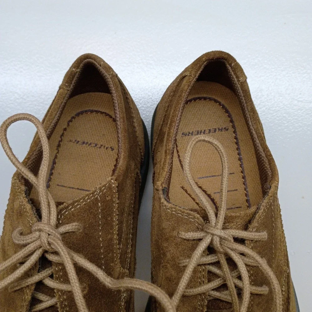 Skechers‎ Mens Wingtip Shoes Size 8.5 Brown Suede Leather Upper Oxfords